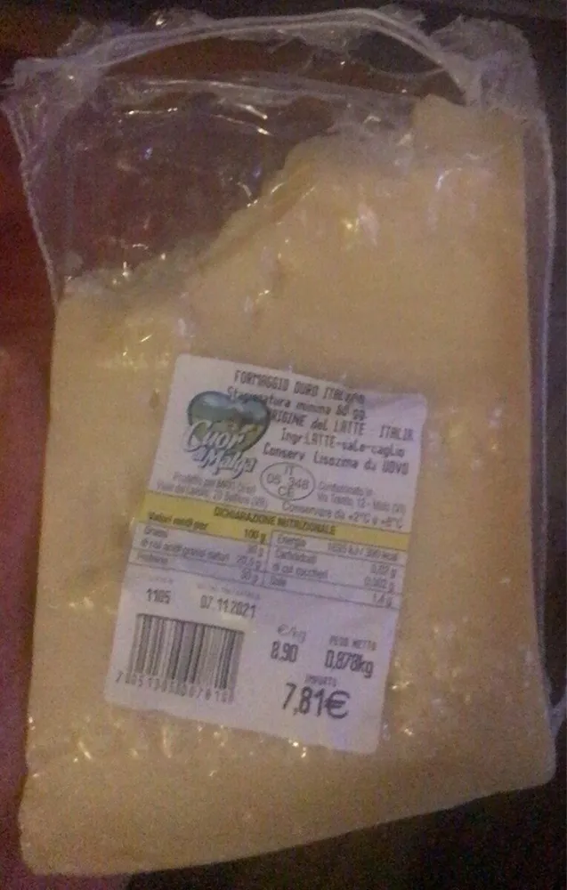 Formaggio duro italiano 60 gg