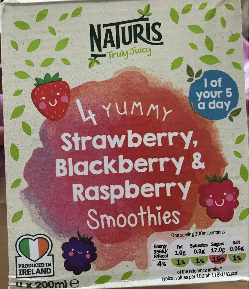 Yummy strawberry blackberry raspberry smoothies