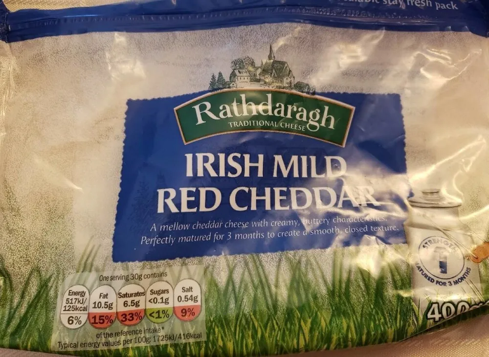 Irish mild red cheddar