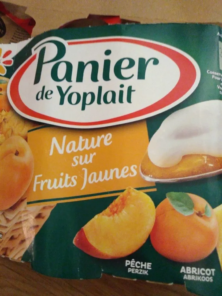 Yaourt nature sucré sur lit de fruits
