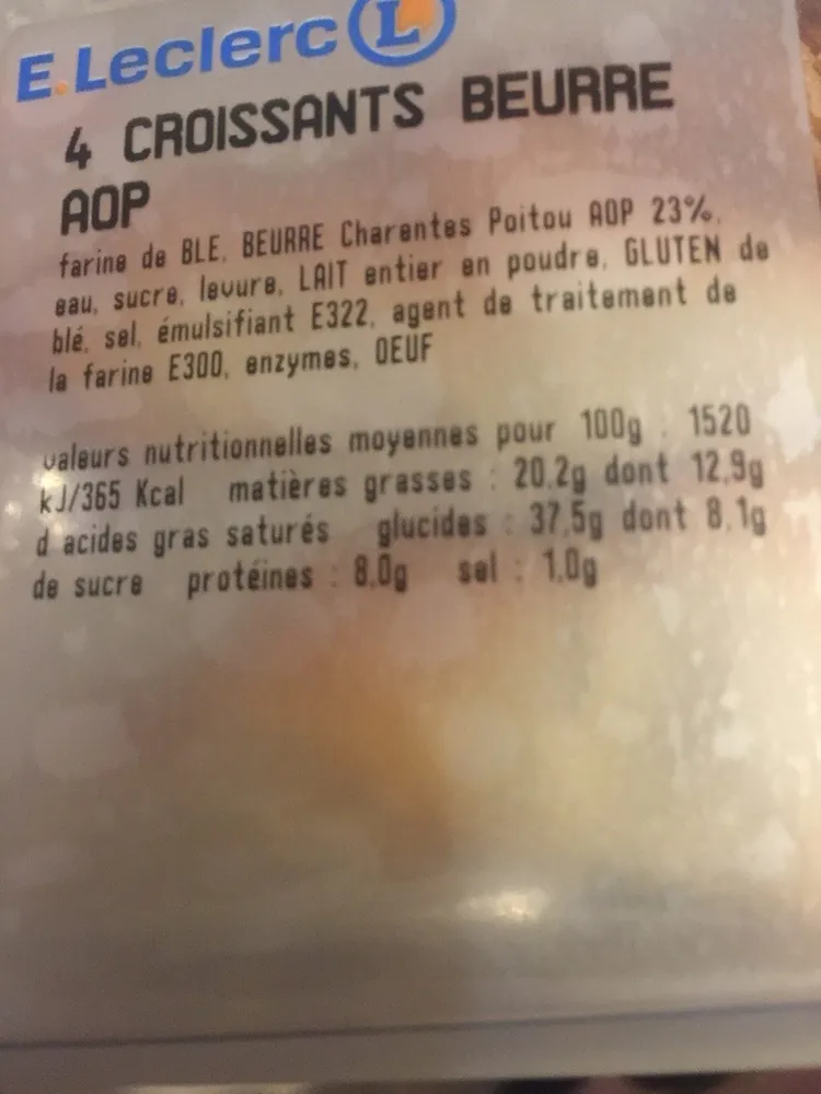 Croissanrs beurre AOP