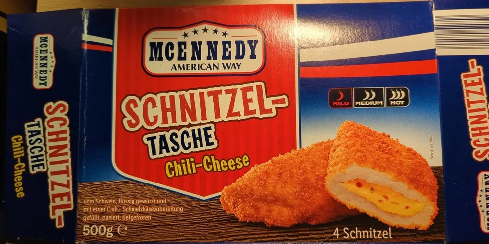 Schnitzel-Tasche Chili-Cheese