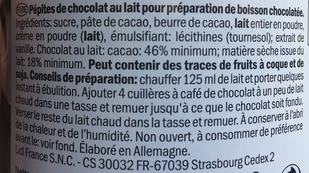 Drinking chocolate - Cacao de Madagascar, pepites de chocolat