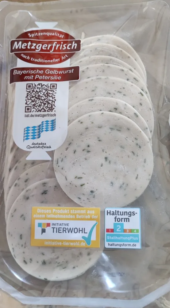 Bayerische Gelbwurst mit Petersilie