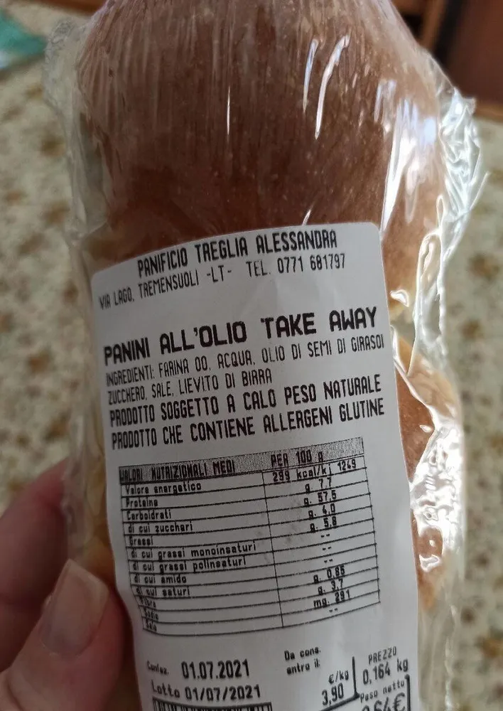 Panini all'olio take away