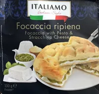 Focaccia ripiena with pesto & stracchino