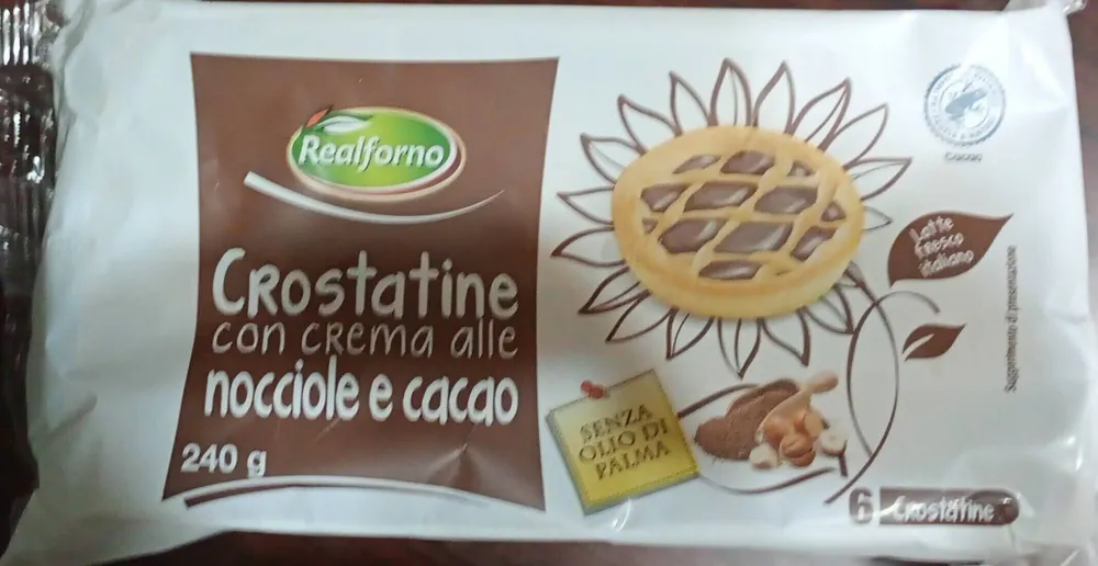 Crostatine farcite con crema di cacao