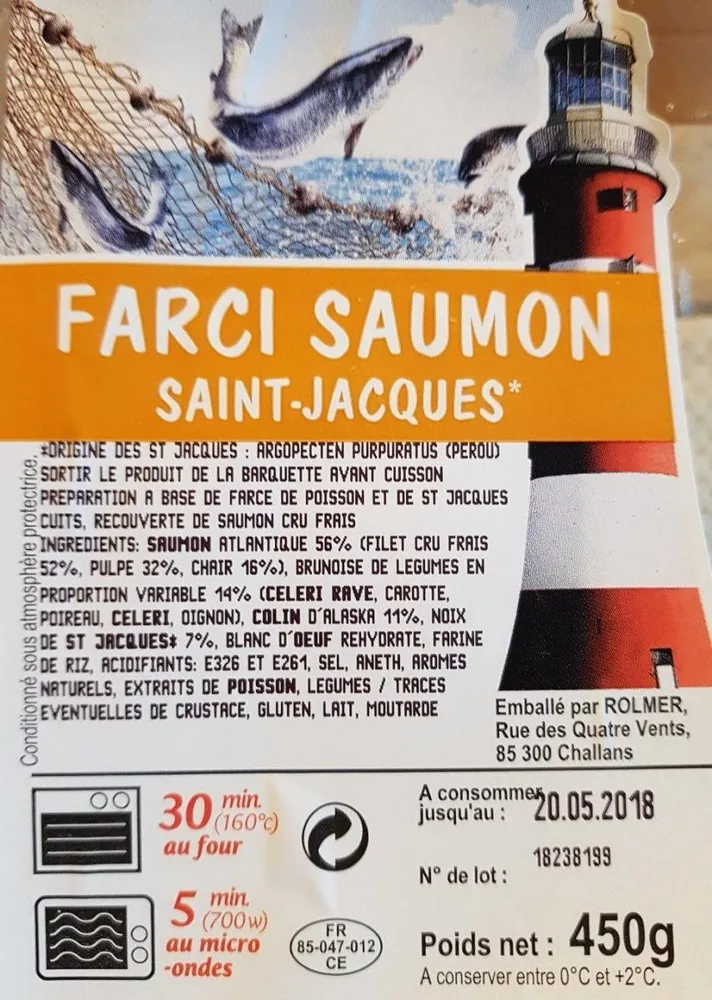 Farci au saumon et aux Saint-Jacques