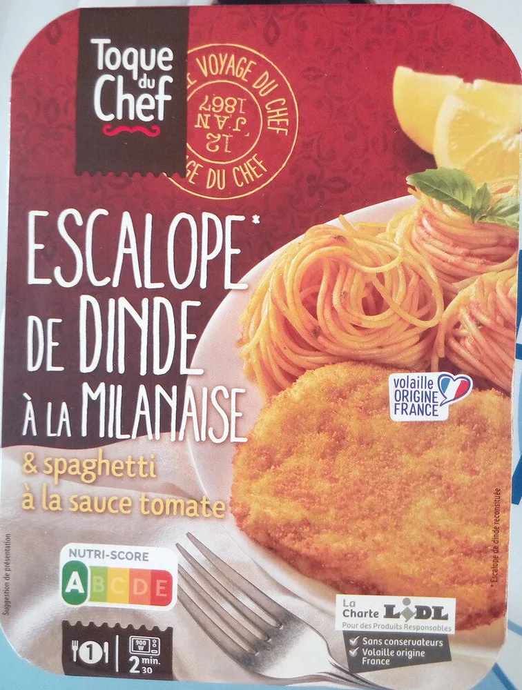Escalope de dinde milanaise & spaghetti