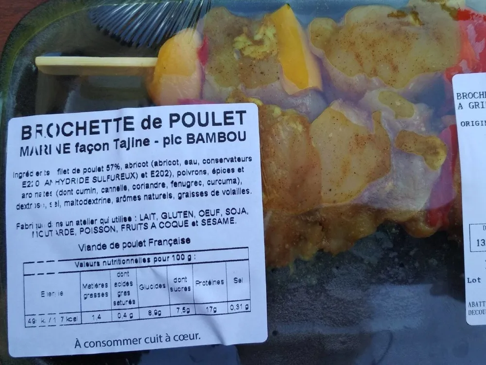 Brochettes de poulet mariné façon tajine