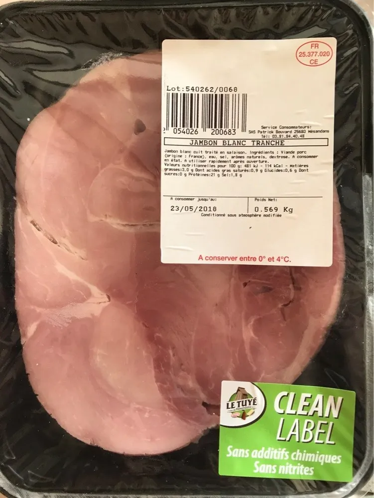 Jambon blanc tranche