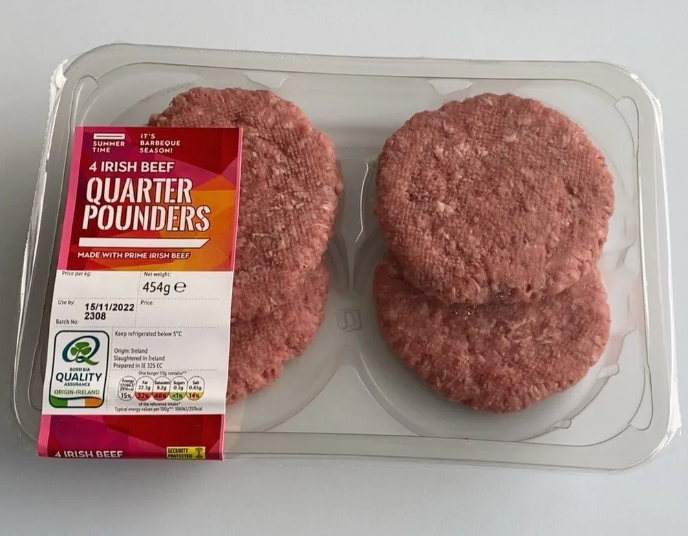 4 irish beef quarter pounders