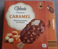Gelatelli Karamell Eis Mit Karamellsauce Und Macadamiastückchen