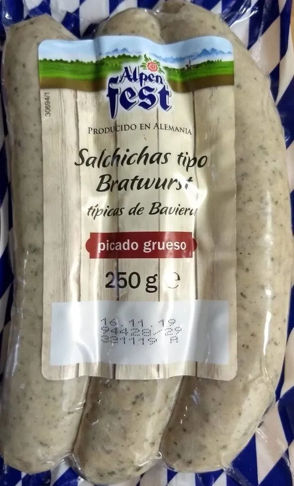 Salchichas tipo Bratwurst picado grueso