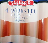 wurstel di puro suino senza pelle