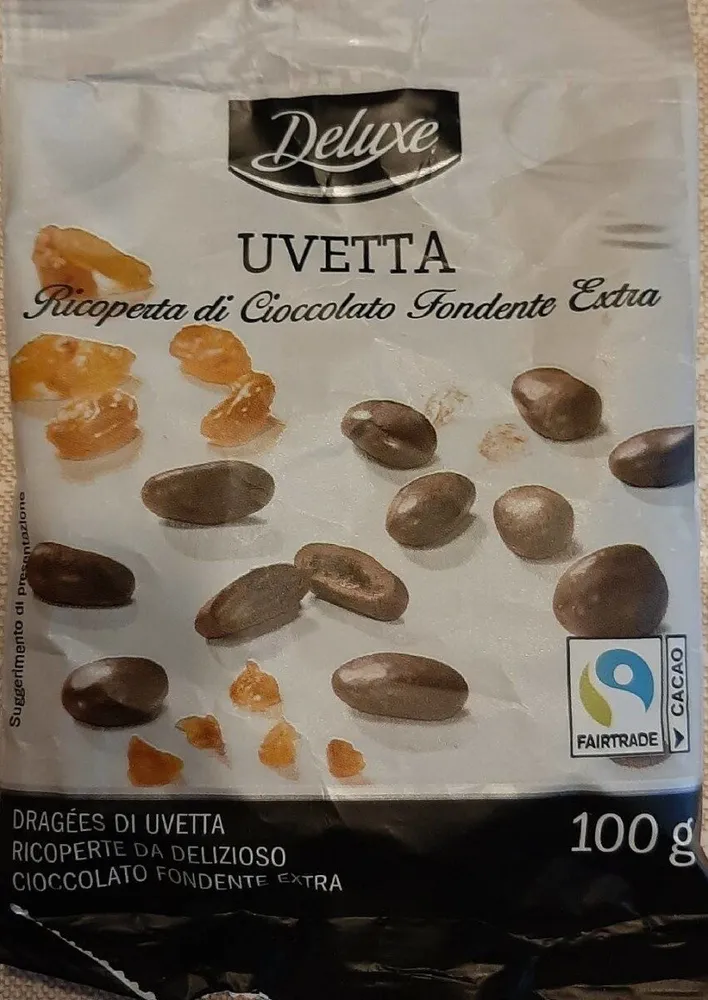 Uvetta ricoperta di cioccolato