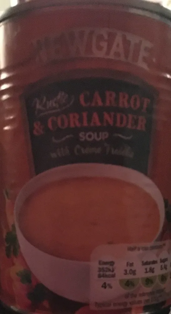 Rustic Carrot & Coriander soup with Crème fraîche