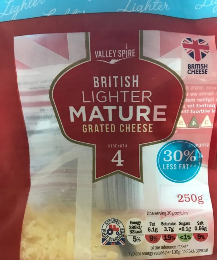 British lighter mature grated cheese