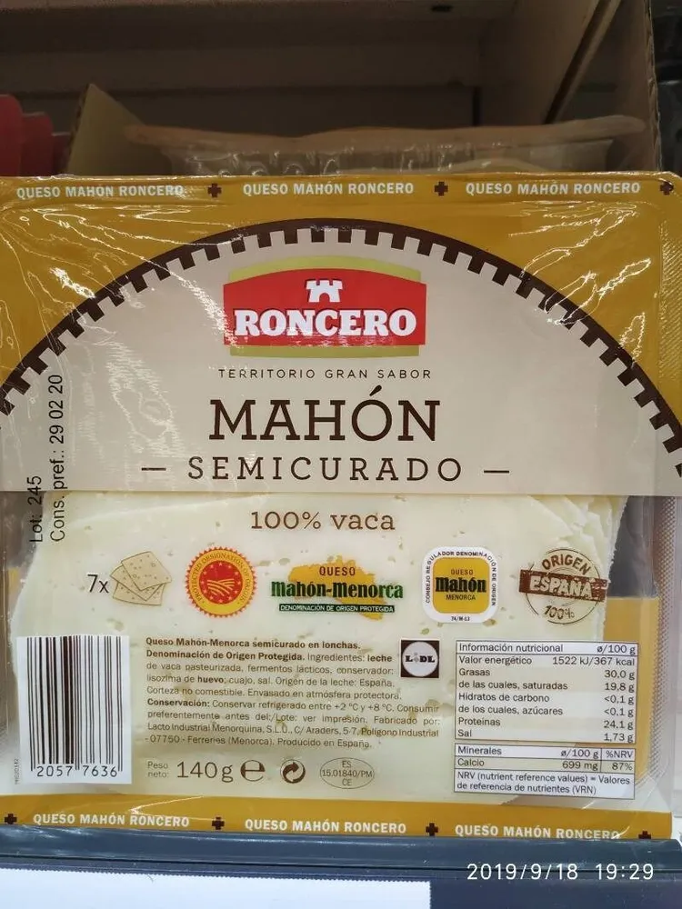Queso mahón semicurado