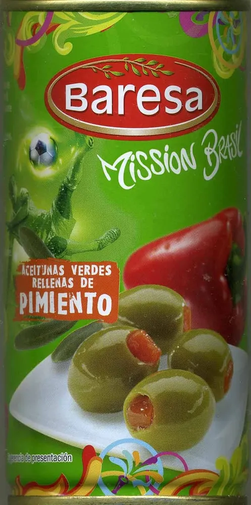 Aceitunas verdes rellenas de pimiento