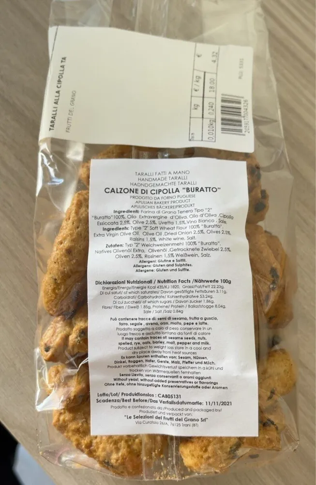 Taralli calzone di cipolla