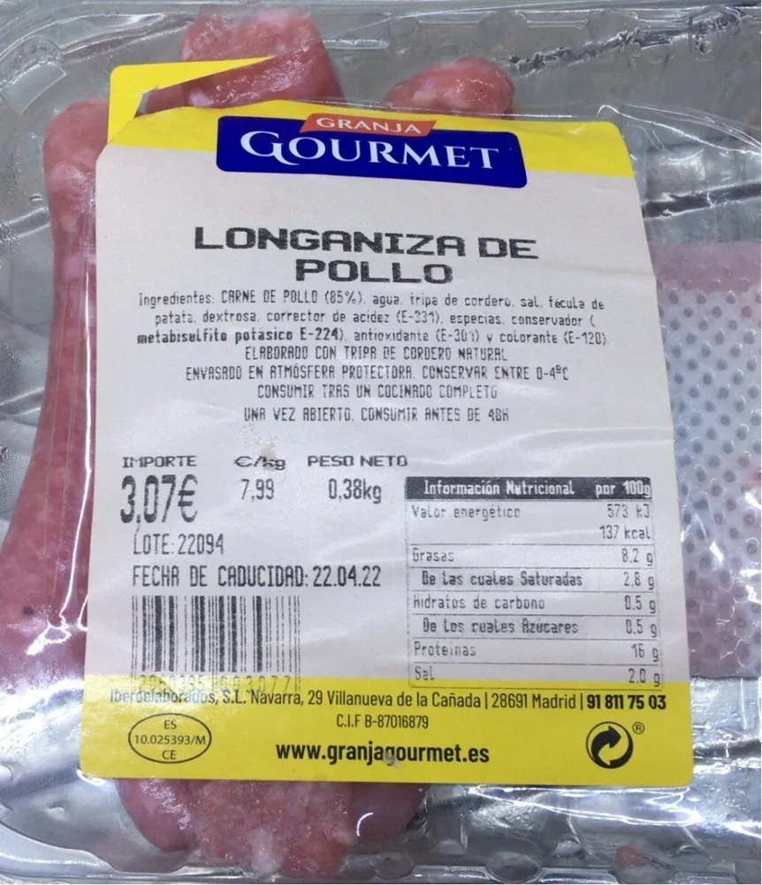 Longaniza de pollo
