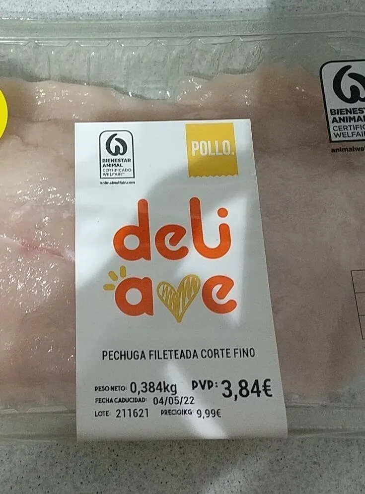 Pechuga fileteada corte fino