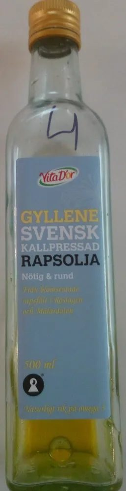 Gyllene Svensk Kallpressad Rapsolja