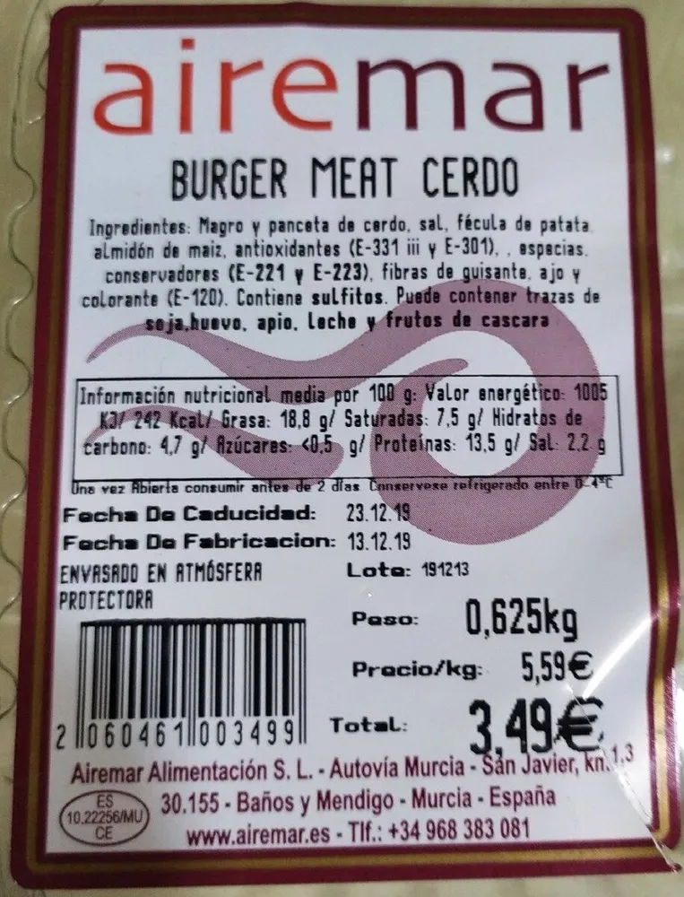 Burguer Meat Cerdo