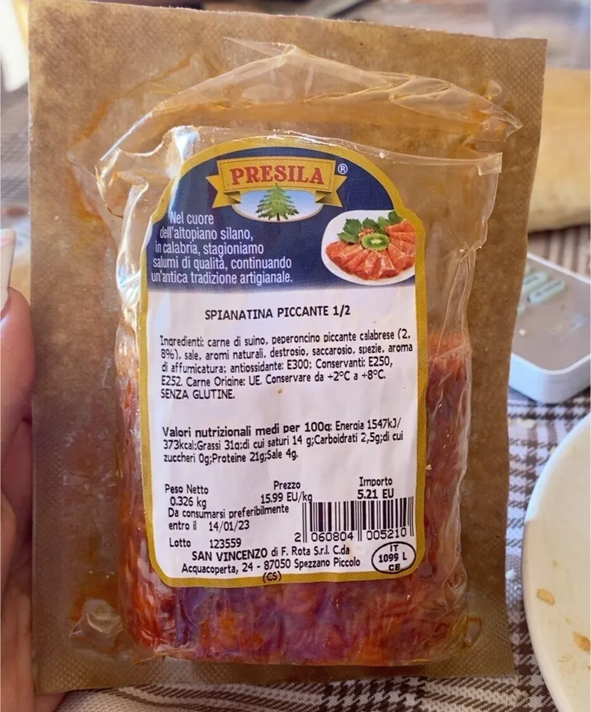 spianatina piccante