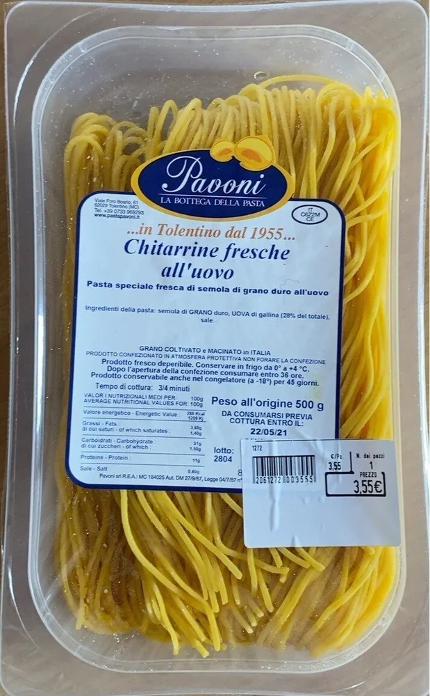 Chitarrine fresche all’uovo