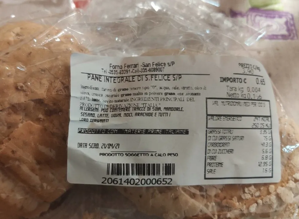 Pane integrale di S. Felice S/P