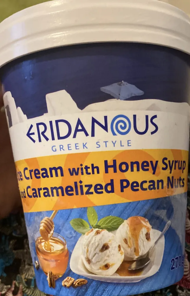ice cream with honey syrup