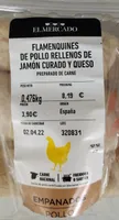 Flamenquines de pollo rellenos de jamón curado y queso