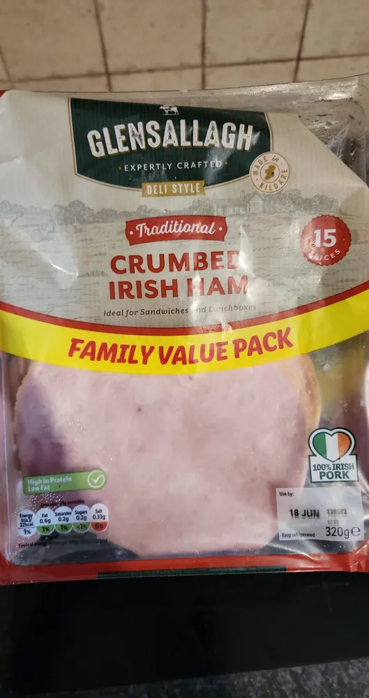 Crumbed irish ham