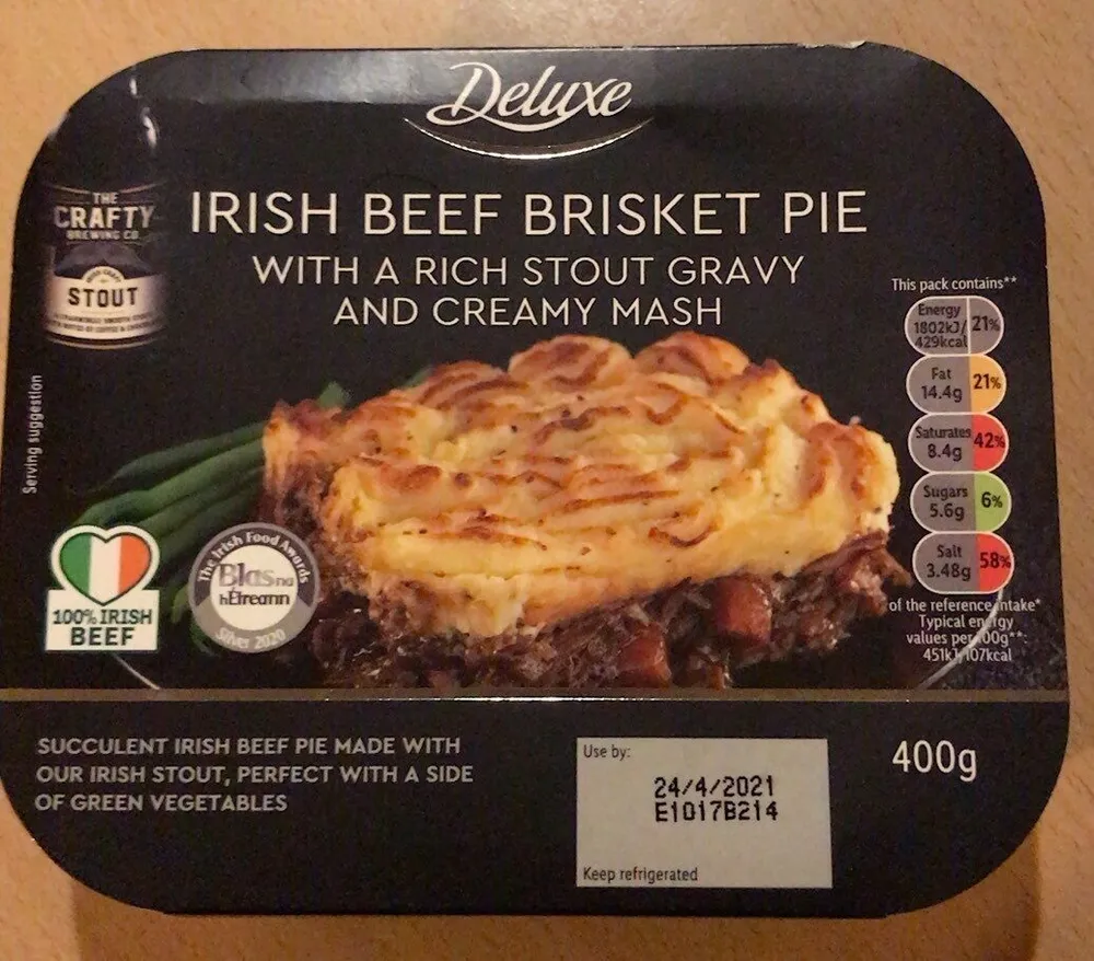 Irish Beef Briskit Pie