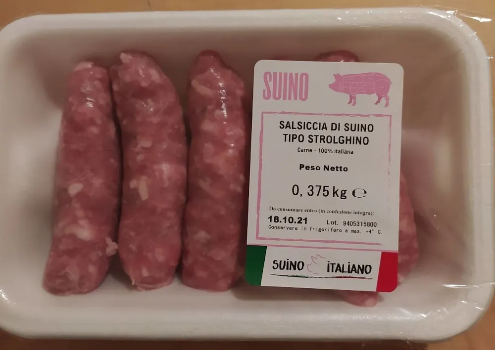 Salsiccia di suino tipo strolghino