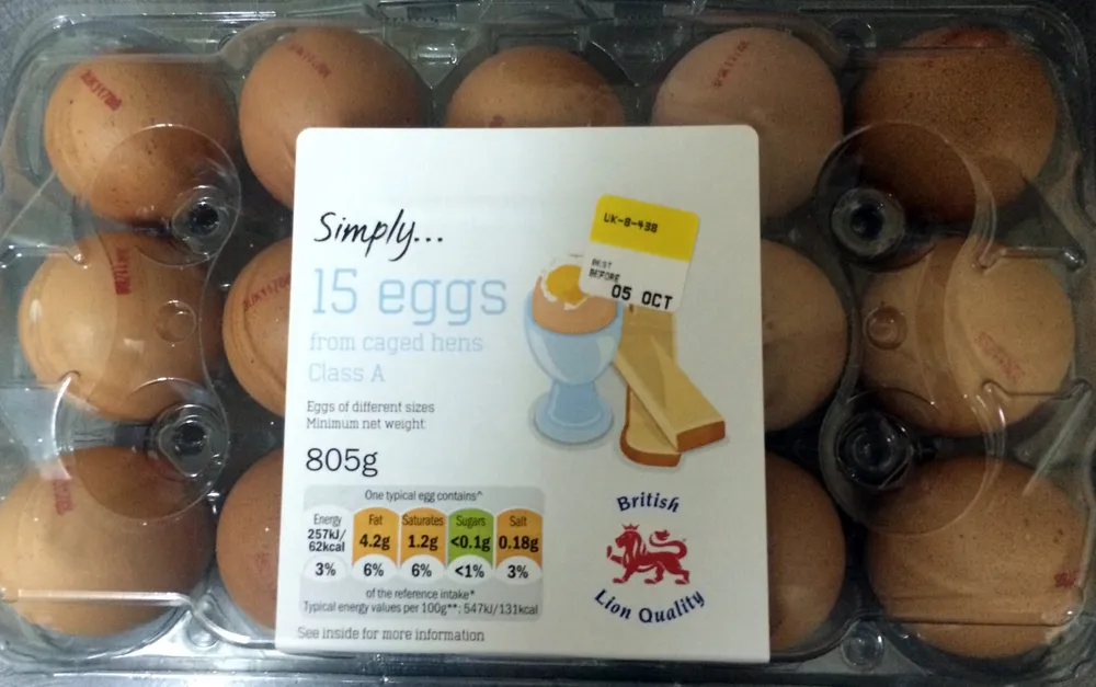 15 eggs from caged hends - class A