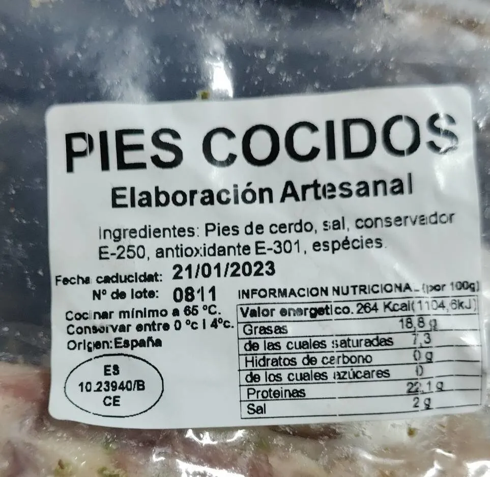 Pies cocidos