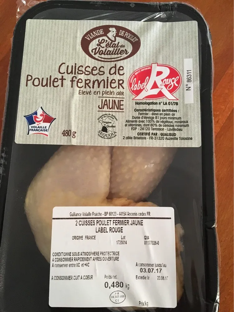 Cuisses de Poulet fermier jaune