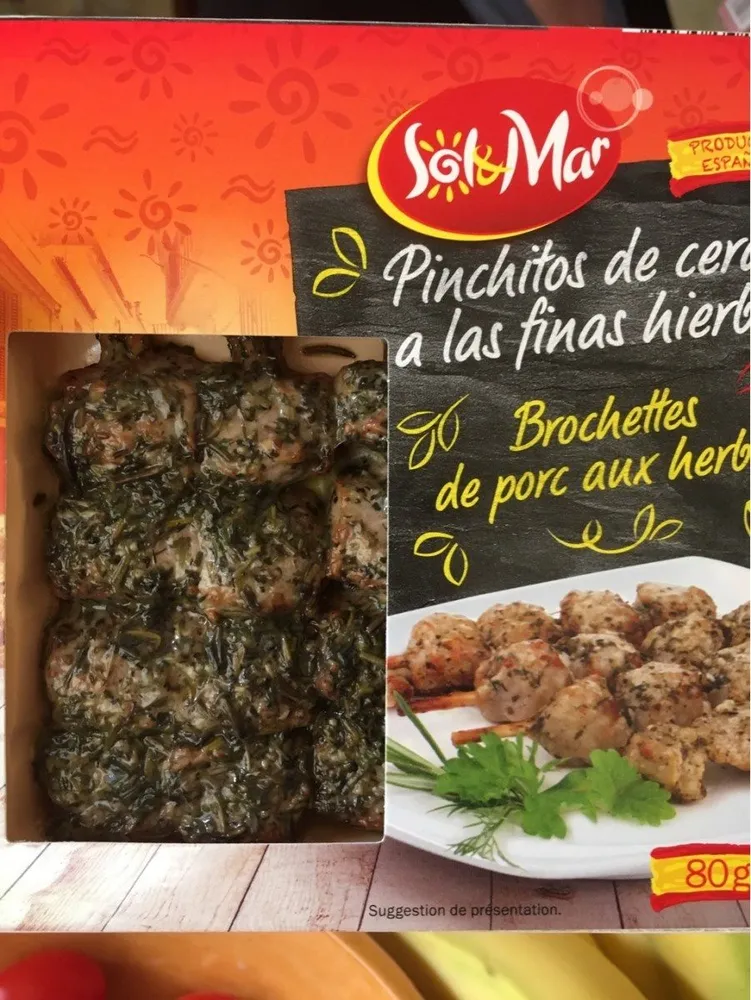 Brochettes de porc aux herbes