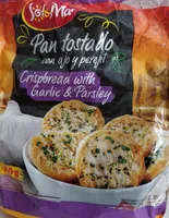 Pain croustillant avec 1,4% d'ail et 0,7% de persil