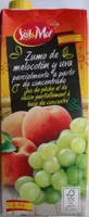 Jus de pêche et de raisin partiellement à base de concentré
