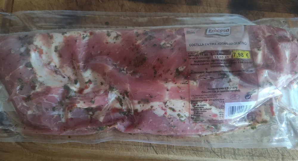 Costilla en tira adobado argentino