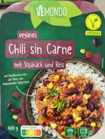 Veganes Chili sin carne mit Sojahack und Reis