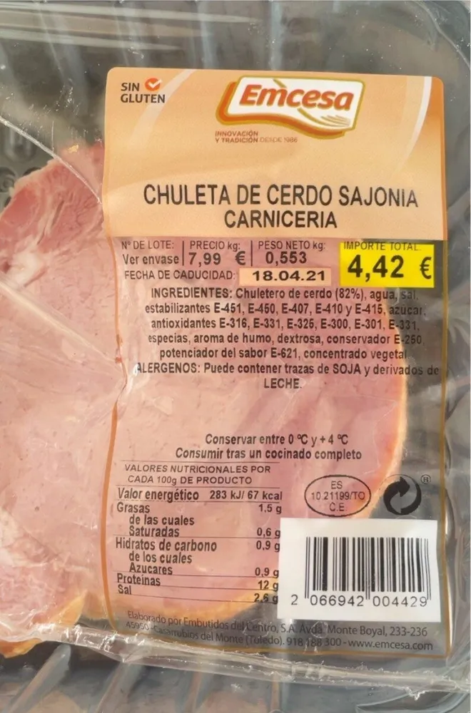 Chuleta de cerdo sajonia