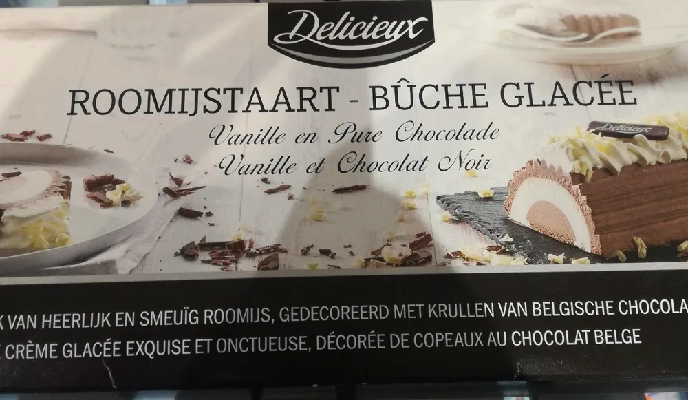 Bûche glacée vanille et chocolat noir