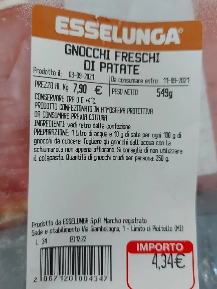 Gnocchi freschi di patate