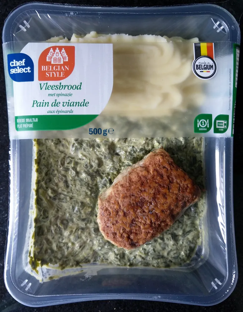 Vleesbrood met spinazie