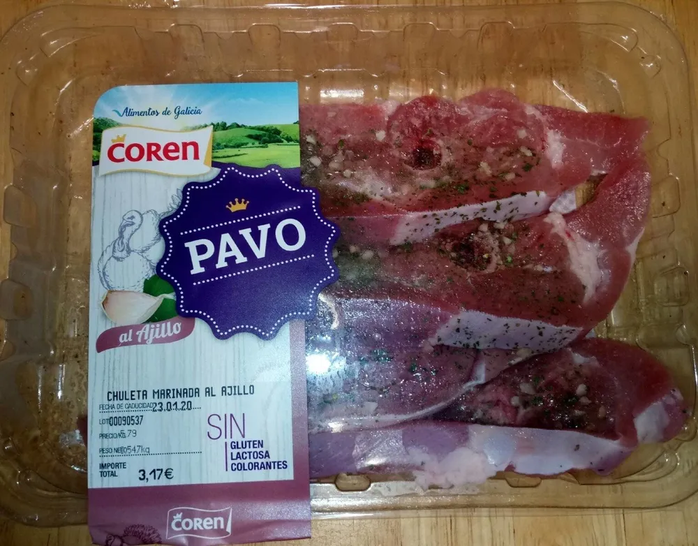 Pavo al ajillo